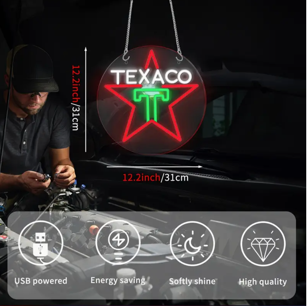 Retro Texaco Star LED Neon Sign